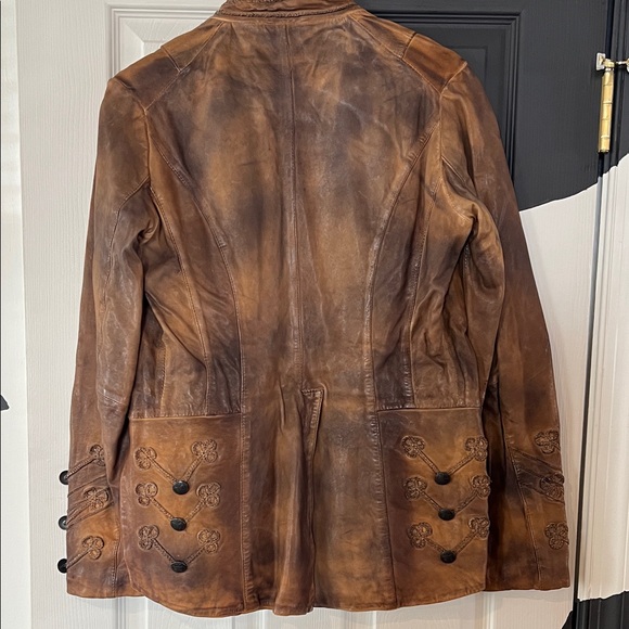All Saints Distressed Brown Military Jacket - Picture 5 of 9